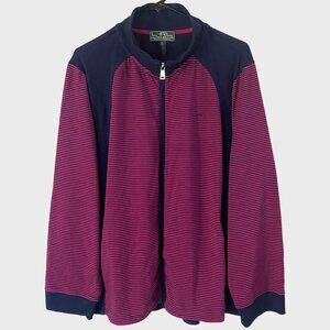Y2K Lauren Ralph Lauren Athletic Full-Zip Striped Jacket Pink Women's Size 3X